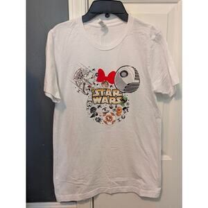 Disney Star Wars Minnie Mouse Tshirt Womens White Small